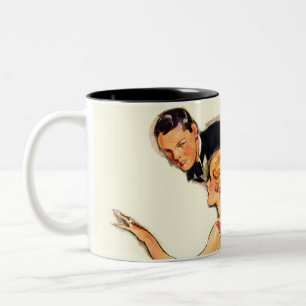 Engaged Couple Two-Tone Coffee Mug