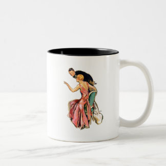 Engaged Couple Two-Tone Coffee Mug