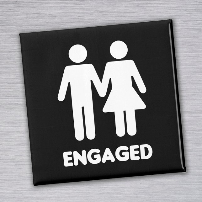 Engaged Couple (White Silhouette) Magnet (Creator Uploaded)