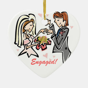 Engaged Customised Wedding Keepsake Ceramic Tree Decoration