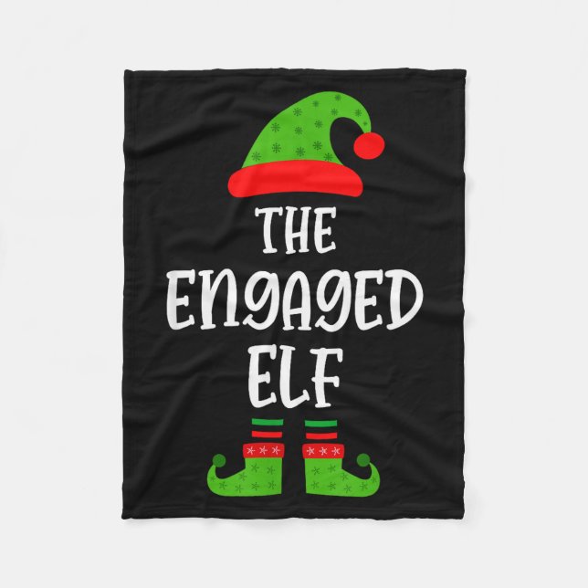 Engaged Elf Family Matching Christmas Engagement  Fleece Blanket (Front)