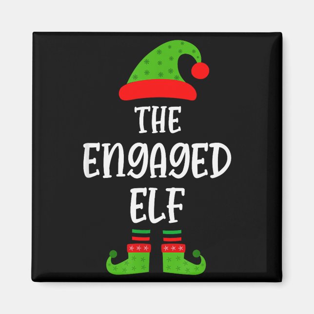 Engaged Elf Family Matching Christmas Engagement  Magnet (Front)