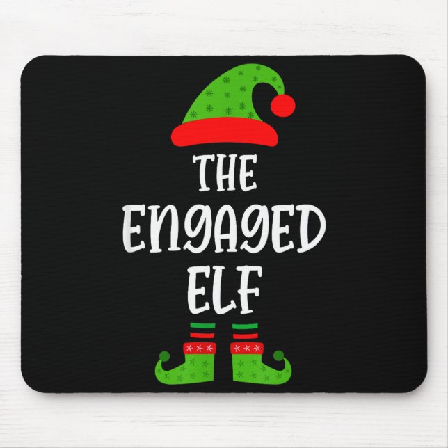 Engaged Elf Family Matching Christmas Engagement  Mouse Mat (Front)
