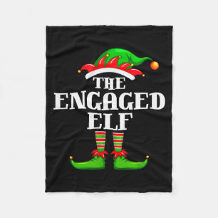 Engaged Elf Matching Family Group Christmas Party  Fleece Blanket