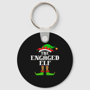 Engaged Elf Matching Family Group Christmas Party  Key Ring