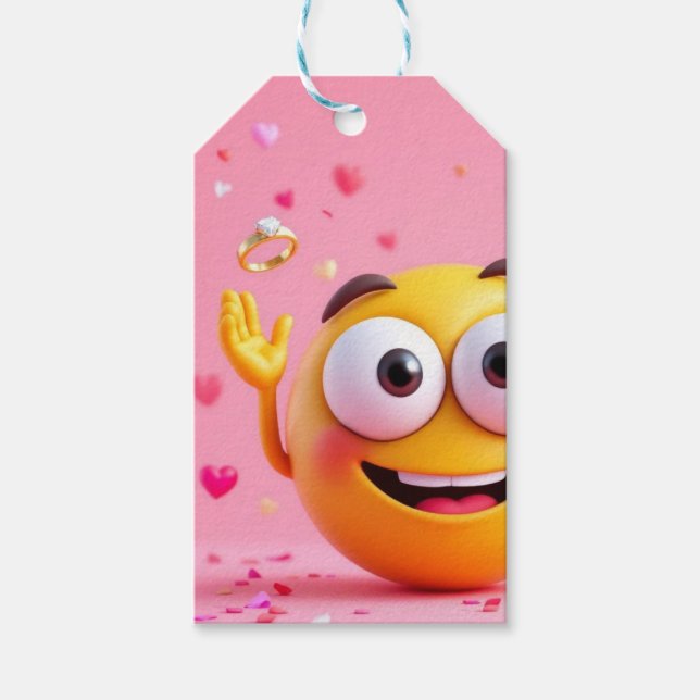 Engaged Emoji Gift Tags (Front)