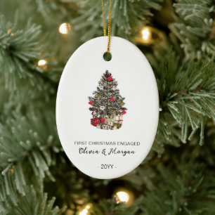 Engaged first Christmas tree traditional Ceramic Tree Decoration