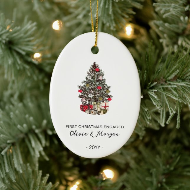 Engaged first Christmas tree traditional Ceramic Tree Decoration (Tree)