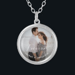 Engaged Forever Has a Nice Ring Photo Custom Silver Plated Necklace<br><div class="desc">"Forever has a nice ring to it" photo custom necklace.</div>