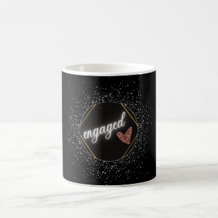 Engaged Glam Black and Silver   Coffee Mug