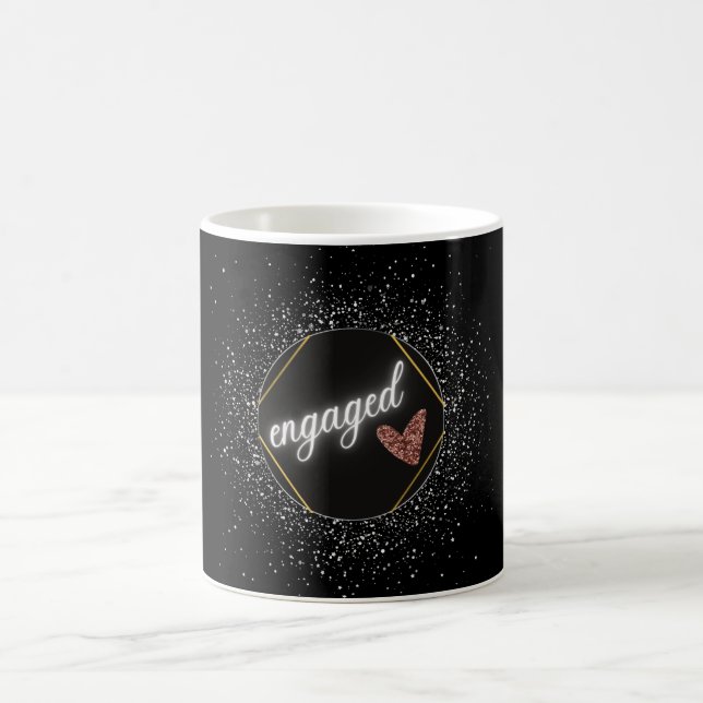 Engaged Glam Black and Silver   Coffee Mug (Center)