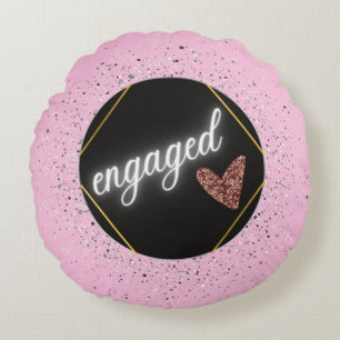 Engaged Glam Pastel Round Cushion