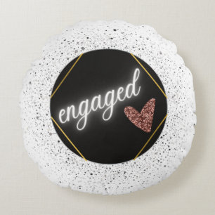 Engaged Glam Round Pillow