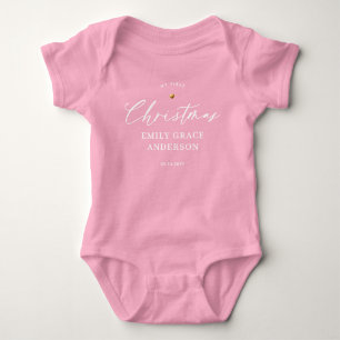 Engaged Gold Heart Personalised photo gift Baby Bodysuit