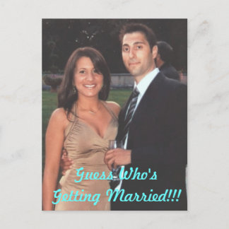 engaged, Guess Who's Getting Married!!! Announcement Postcard
