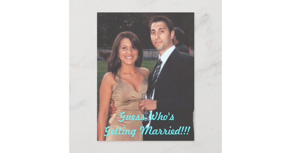 engaged, Guess Who's Getting Married!!! Announcement Postcard | Zazzle
