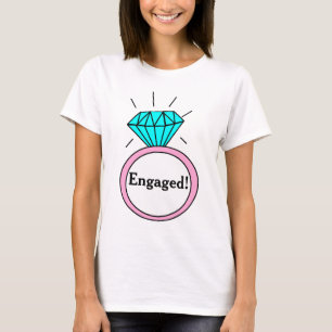 Engaged! Large Cartoon Diamond Ring T-Shirt