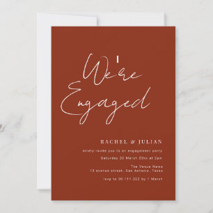 engaged modern engagement invitation