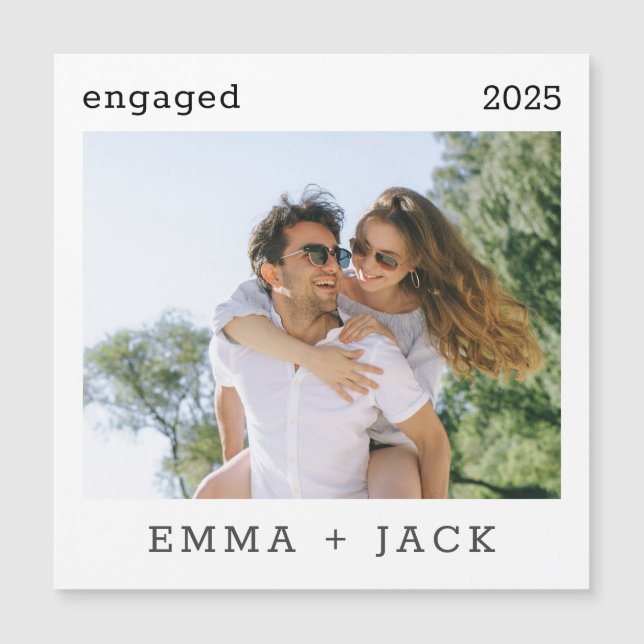 Engaged Modern Minimalist Simple Photo (Front)