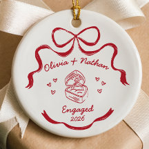 Engaged Ornament Engagement Gift
