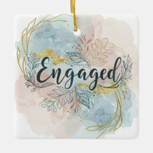 Engaged ornament with personalized photo