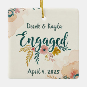 Engaged ornament with personalized photo