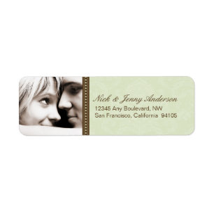 Engaged Photo Return Address Label (sage)