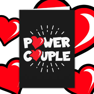 Engaged Power Couple Cute Wedding Anniversary Card