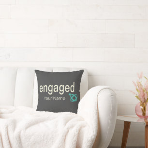 Engaged Rings Couples Bachelor Party or Wedding Cushion