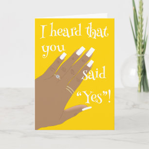 Engagement African American Yellow Greeting Card