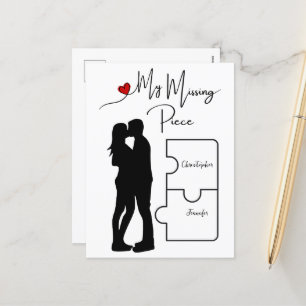 Engagement Anniversary True Love Missing Piece Holiday Postcard