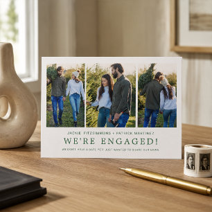 Engagement Announcement 3 Photo Magnetic Card