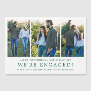 Engagement Announcement 3 Photo Magnetic Card