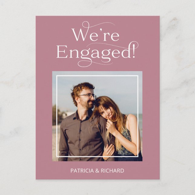Engagement Announcement And Save The Date Photo Postcard (Front)