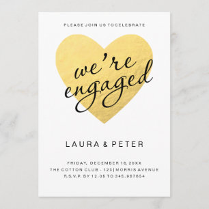 Engagement announcement gold heart