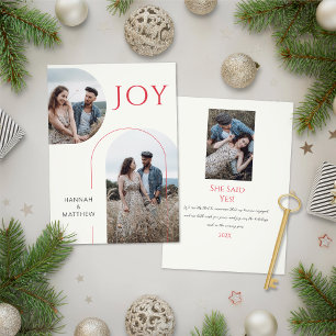 Engagement Announcement Holiday Joy Red