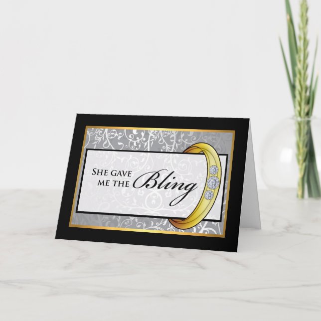 Engagement Announcement, Lesbian Couple, Bling Announcement (Front)