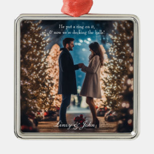  Engagement Announcement Photo Minimalist Modern Metal Tree Decoration