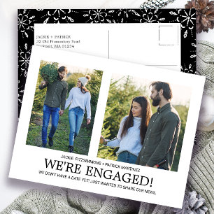 Engagement Announcement Photo Snowflake Pattern Postcard