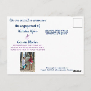 Engagement announcement postcard