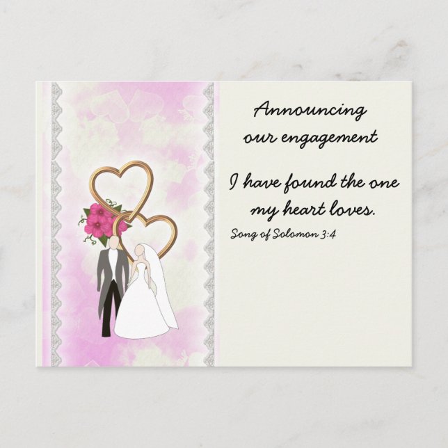Engagement Announcement with Bible Verse Postcard (Front)