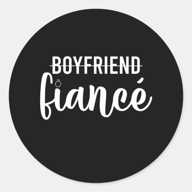 Engagement Boyfriend Fiance Married Man Wedding Classic Round Sticker (Front)
