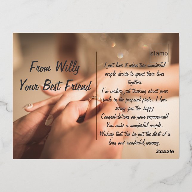 Engagement Card (Back)