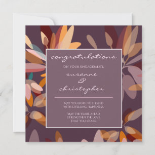 Engagement/Chic Plum and Beige Botanical Card