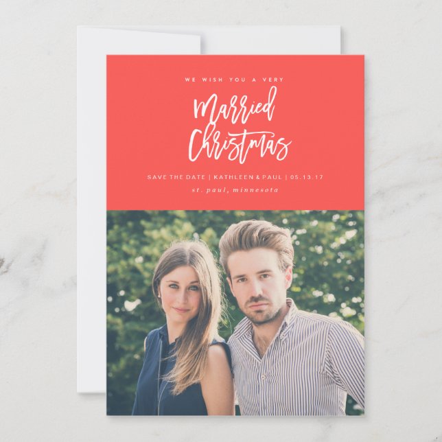 Engagement Christmas Card, Save the Date Christmas (Front)