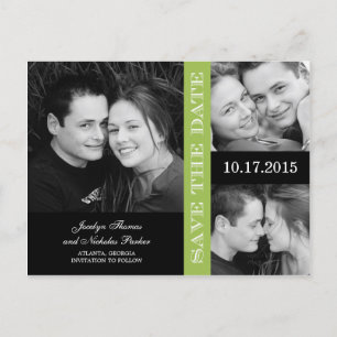 Engagement Collage Save The Date Announcement Postcard