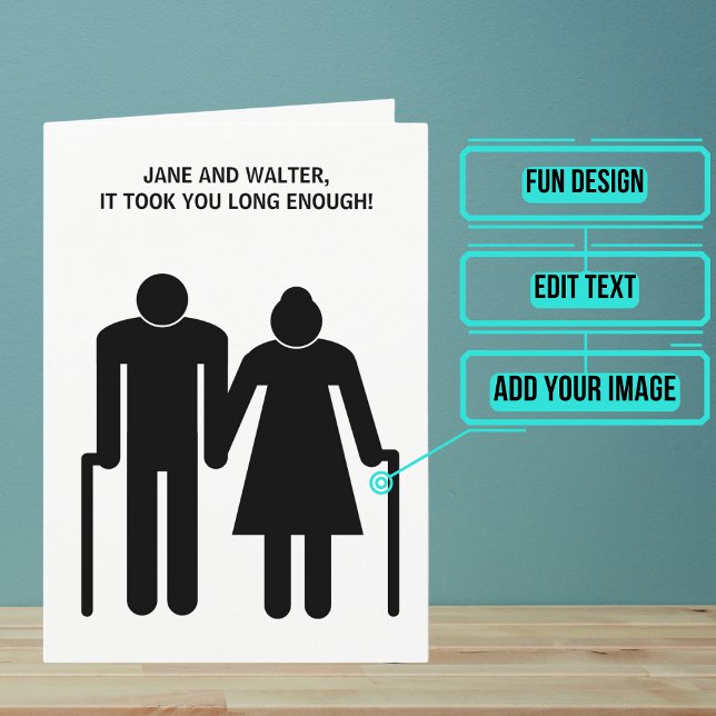 Engagement Congratulations Card for Older Couple (Send your love and congratulations with a modern and unique twist.)