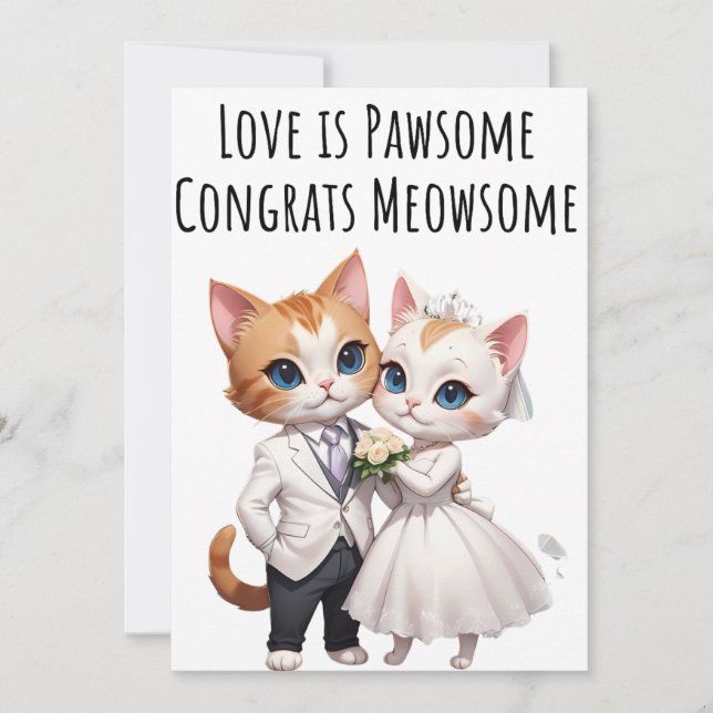 Engagement Congratulations Cards Cat Lovers Card (Front)