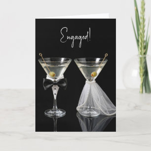 Engagement Congratulations Martini Cocktails Card