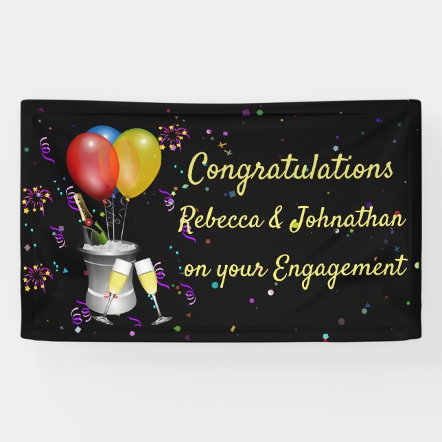 Engagement Congratulations Party Banner (Horizontal)